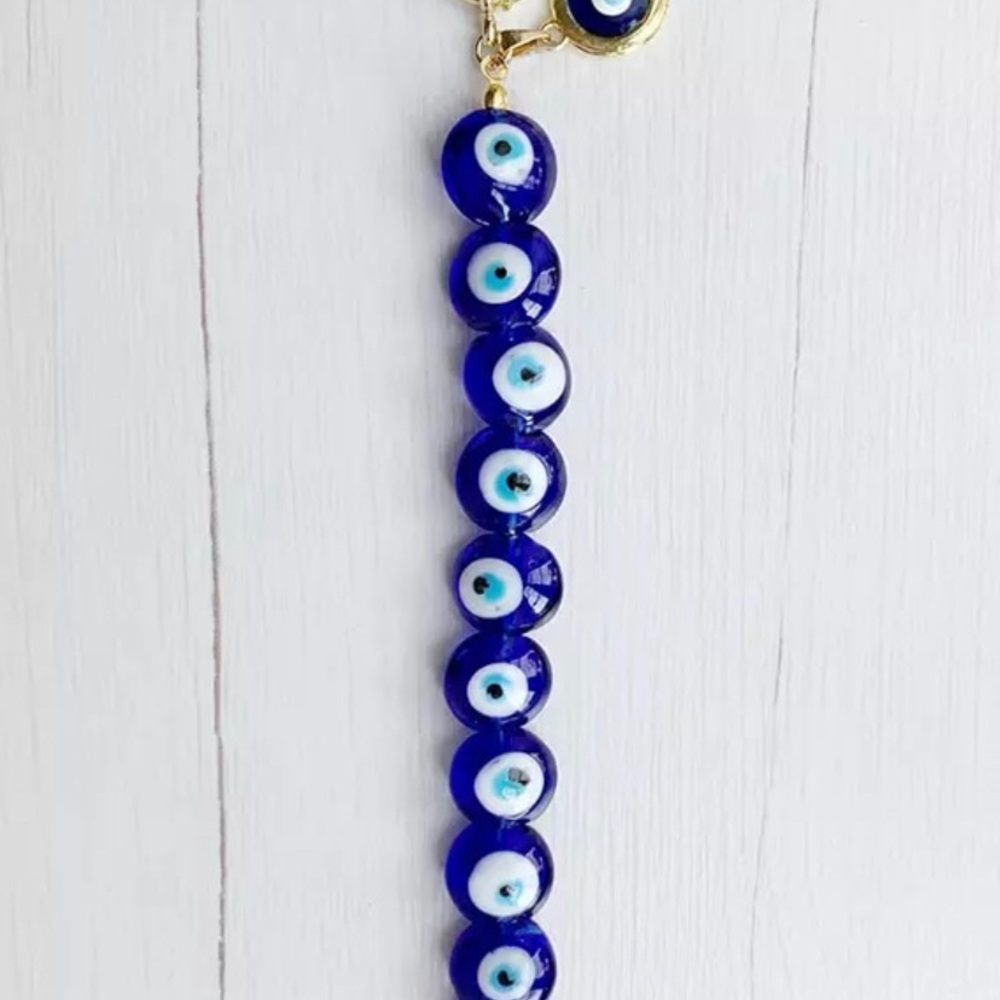 Boho Murano glass evil eye beads bracelet - Picture 2 of 4